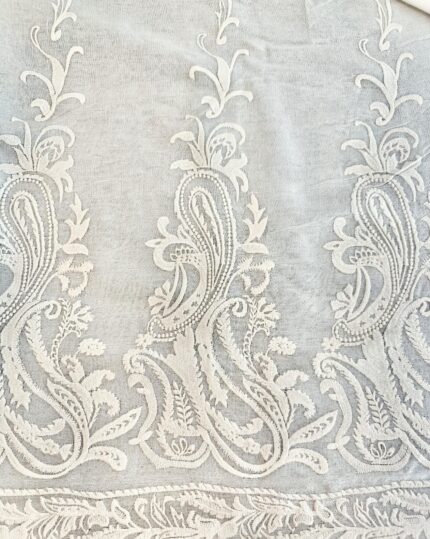 Italská bavlněná krajková látka NOVA bílá | Tessuti Butik